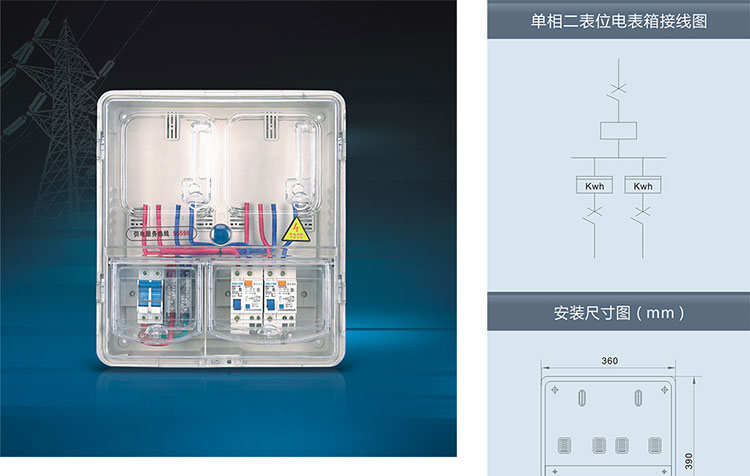 南騰電表箱之透明電表箱系列—單相二表位電表箱(上下結(jié)構(gòu))詳情